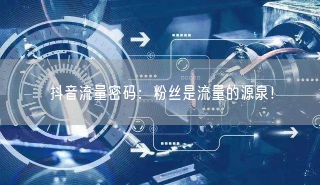 抖音流量密码：粉丝是流量的源泉！