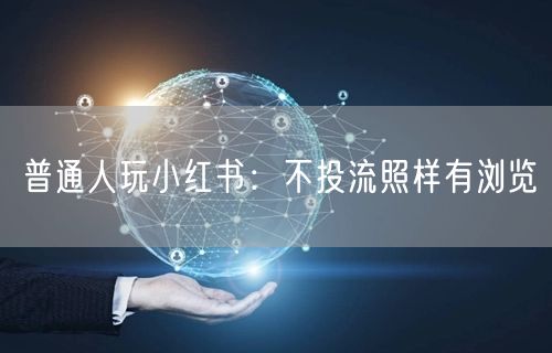 普通人玩小红书：不投流照样有浏览